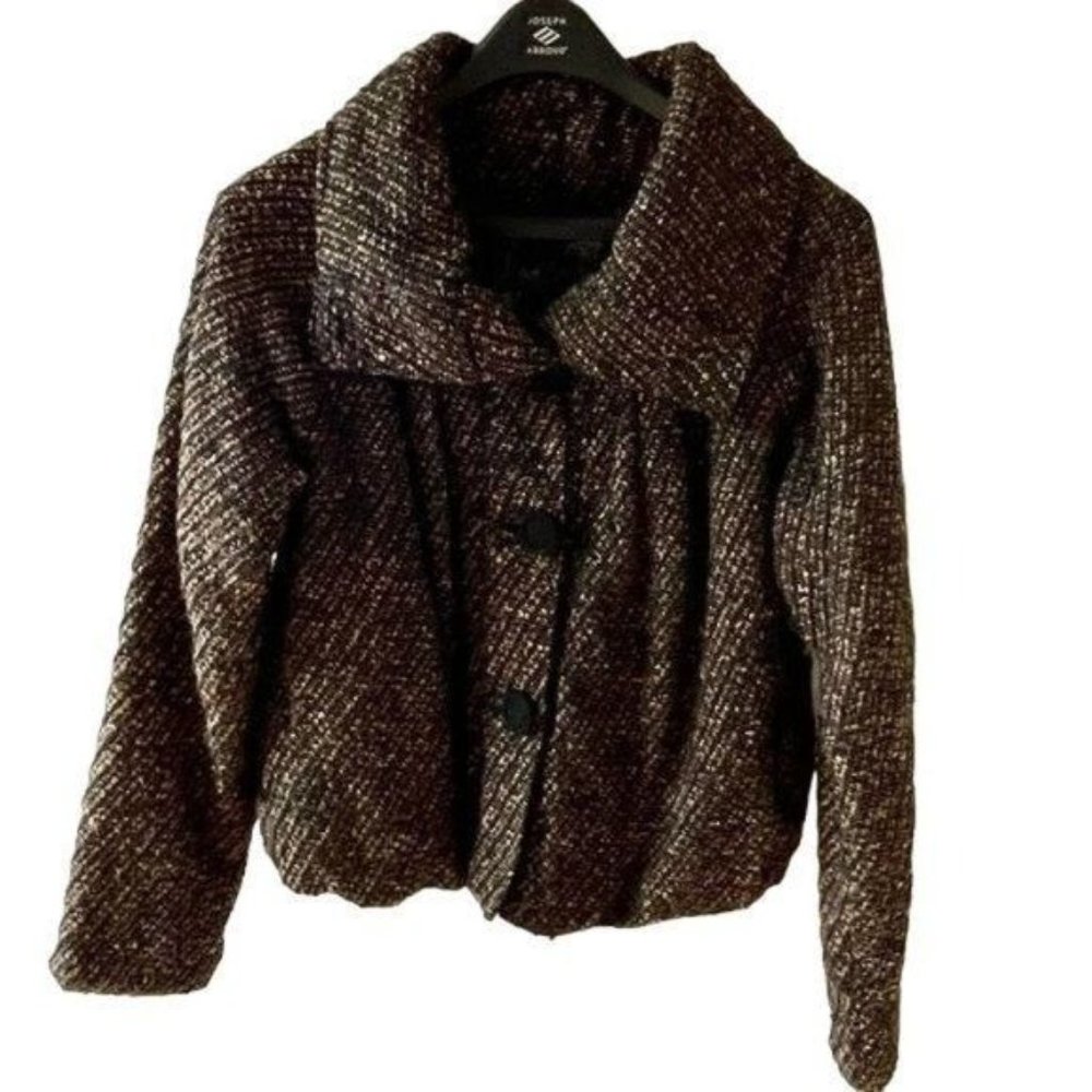 Nick and Mo Boutique Womens Size S Tweed Button-Up Shacket Jacket Sweater Lined